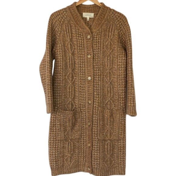 The GREAT. Long Cable Cardigan - Picture 3 of 14